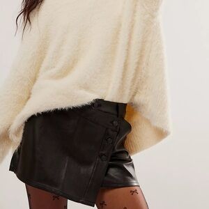 Free People We The Free Wynne Faux Leather Skirt black size 28